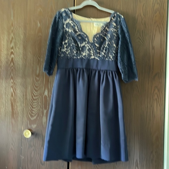 Eliza J cocktail navy blue dress. Size 10 - Picture 1 of 10